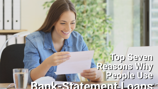 Woman looking at bank statement and smiling