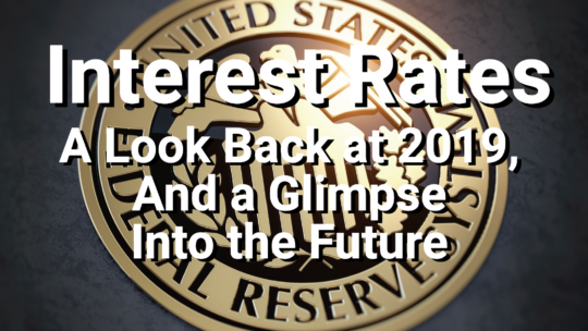 Interest rates text over Fed Reserve logo
