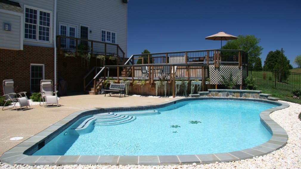 Home features - backyard pool with nice patio