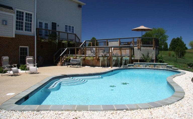 Home features - backyard pool with nice patio